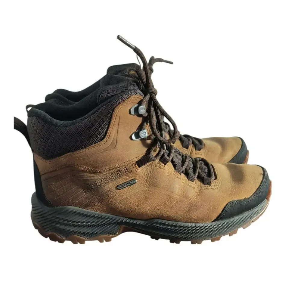 Merrell Forestbound Mid WP Men's Hiking Boots Size 8.5 Brown Waterproof J16495